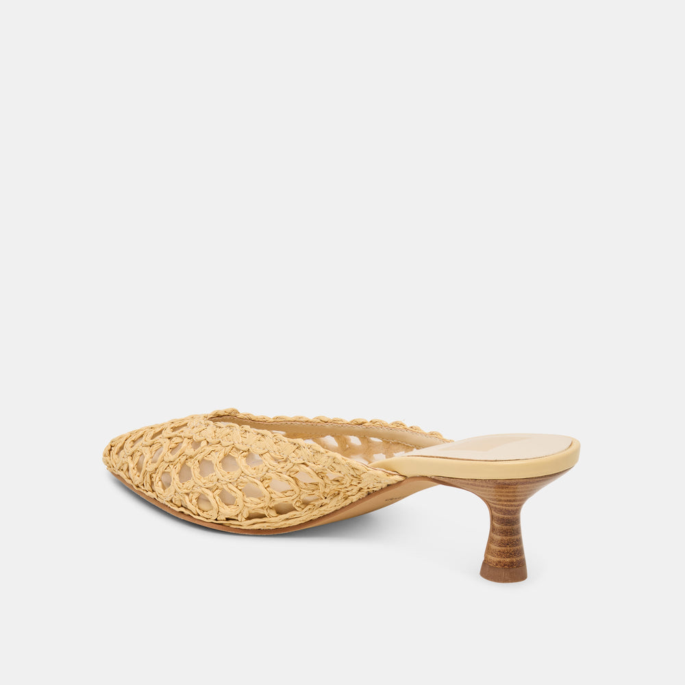 Cleo Loop Natural Raffia Heels / Dolce Vita