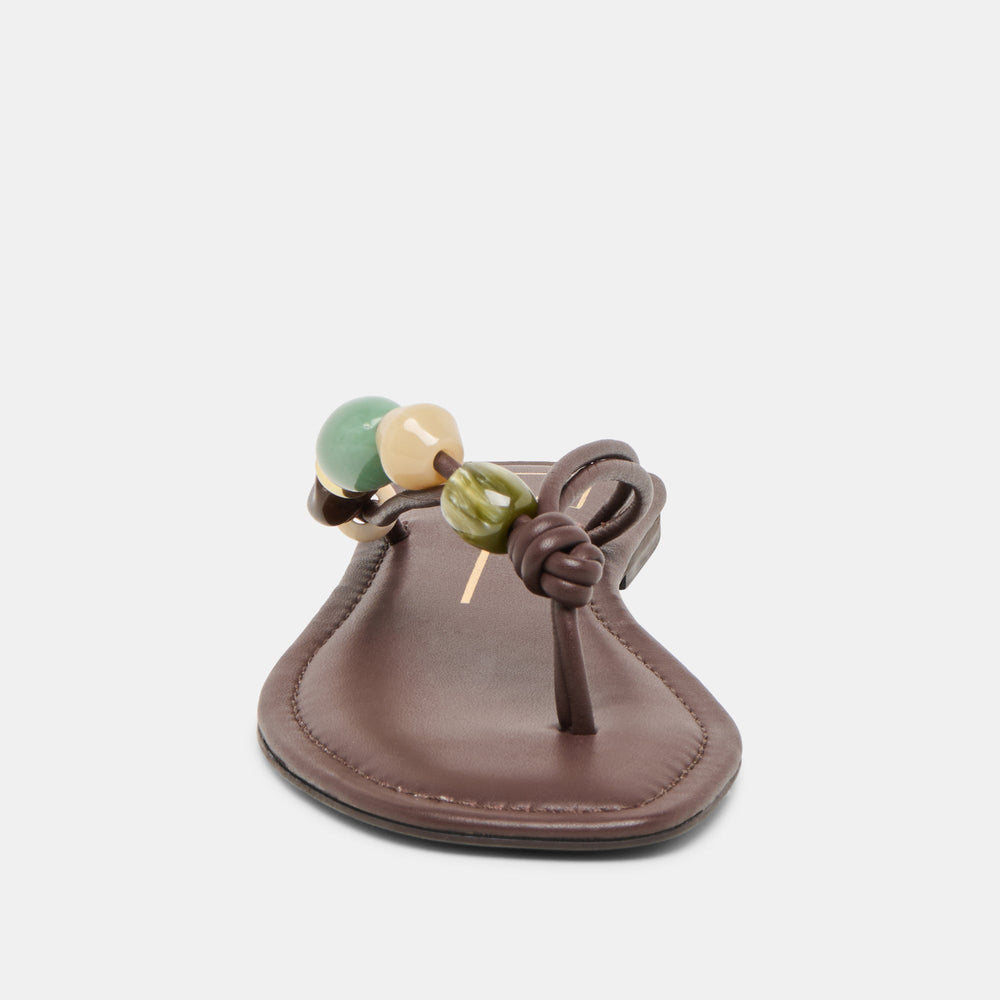 Cely Dk Brown Leather Sandals / Dolce Vita