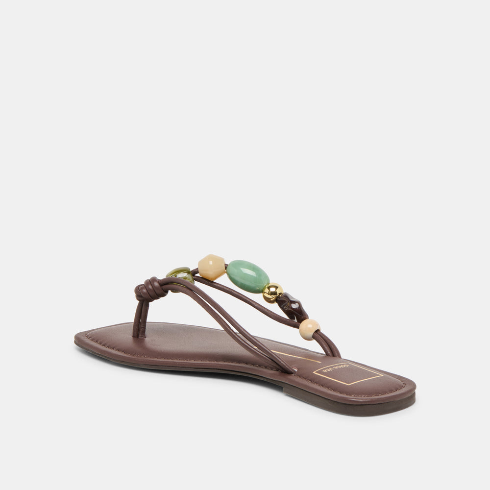 Cely Dk Brown Leather Sandals / Dolce Vita