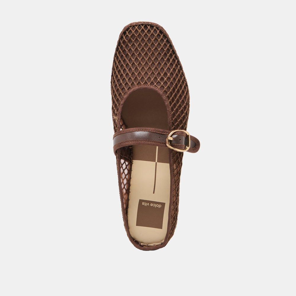 Milie Chocolate Woven Mesh Flats / Dolce Vita
