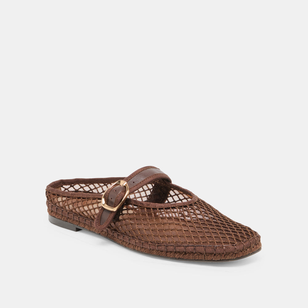 Milie Chocolate Woven Mesh Flats / Dolce Vita