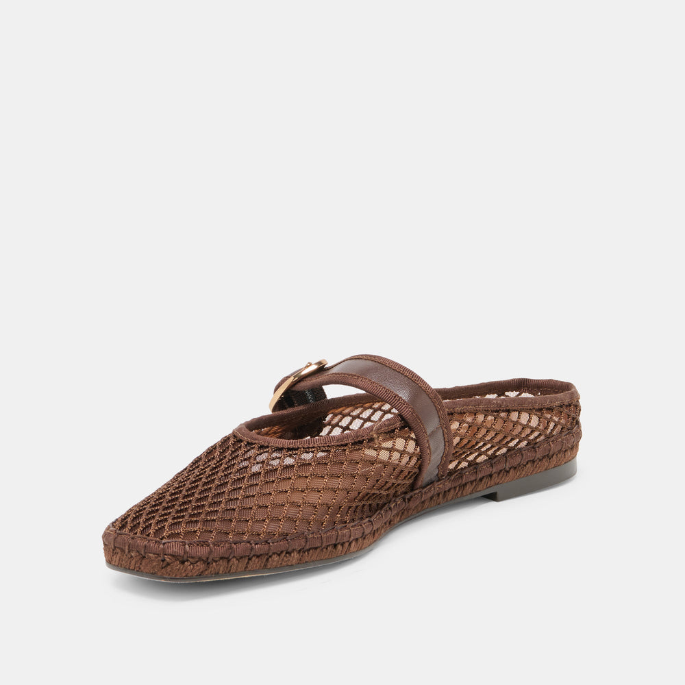 Milie Chocolate Woven Mesh Flats / Dolce Vita