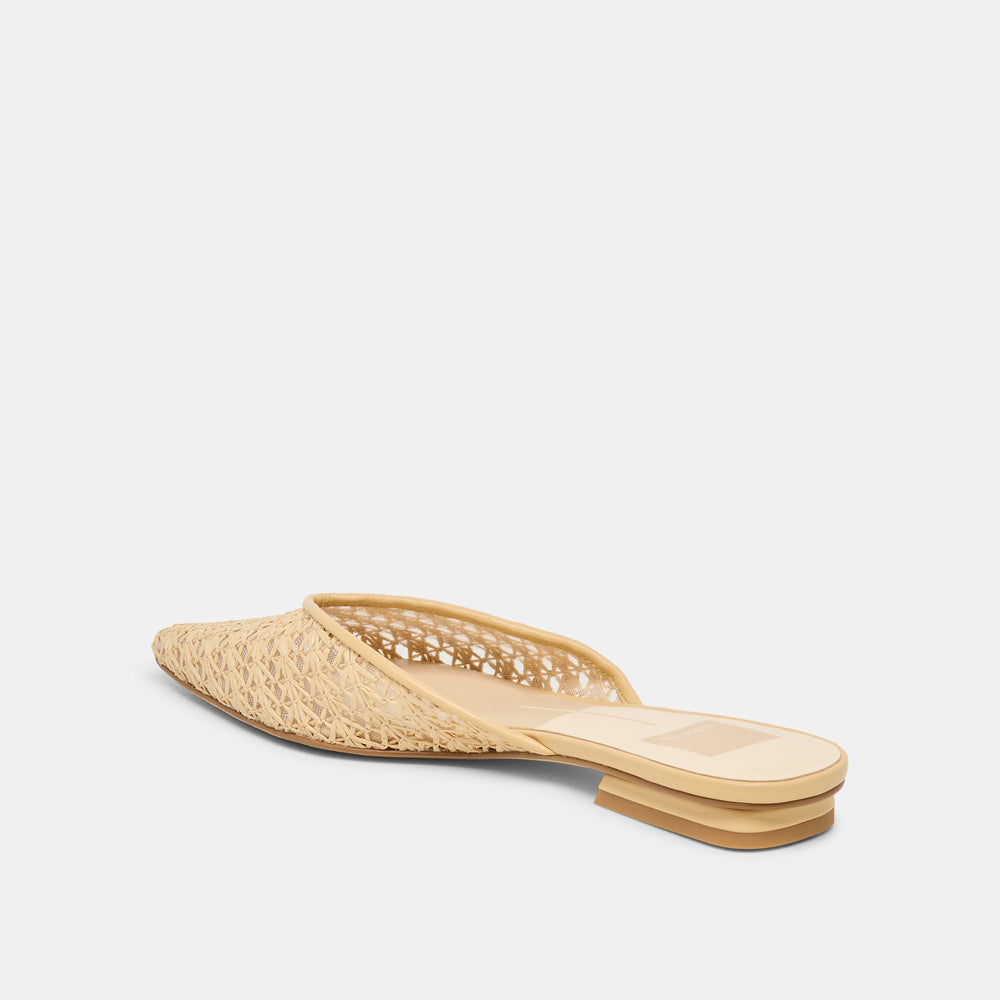 Elm Natural Cross Hatch Raffia Flats / Dolce Vita