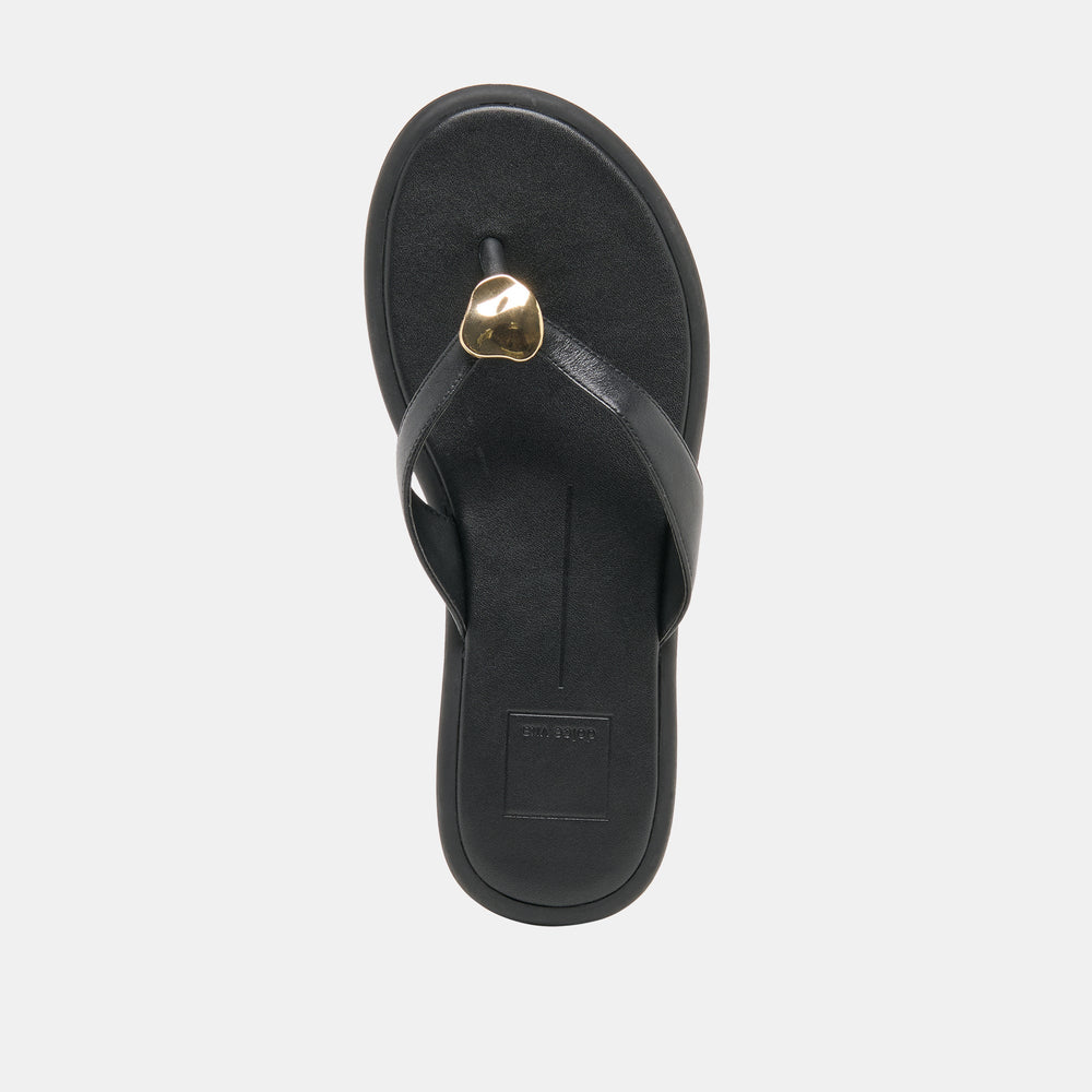 Jaina Black Leather Sandals / Dolce Vita
