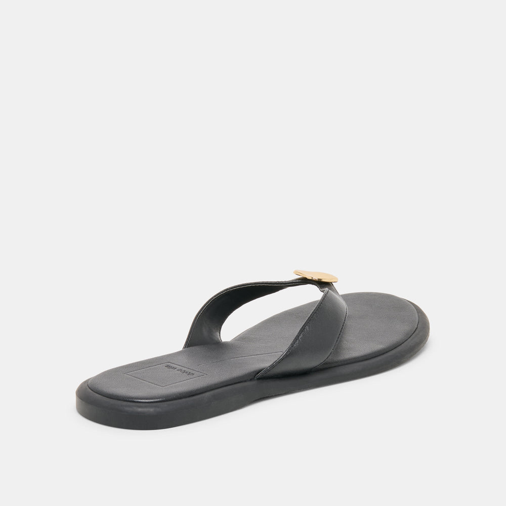 Jaina Black Leather Sandals / Dolce Vita