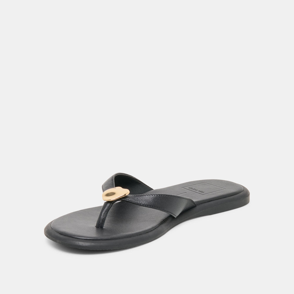 Jaina Black Leather Sandals / Dolce Vita