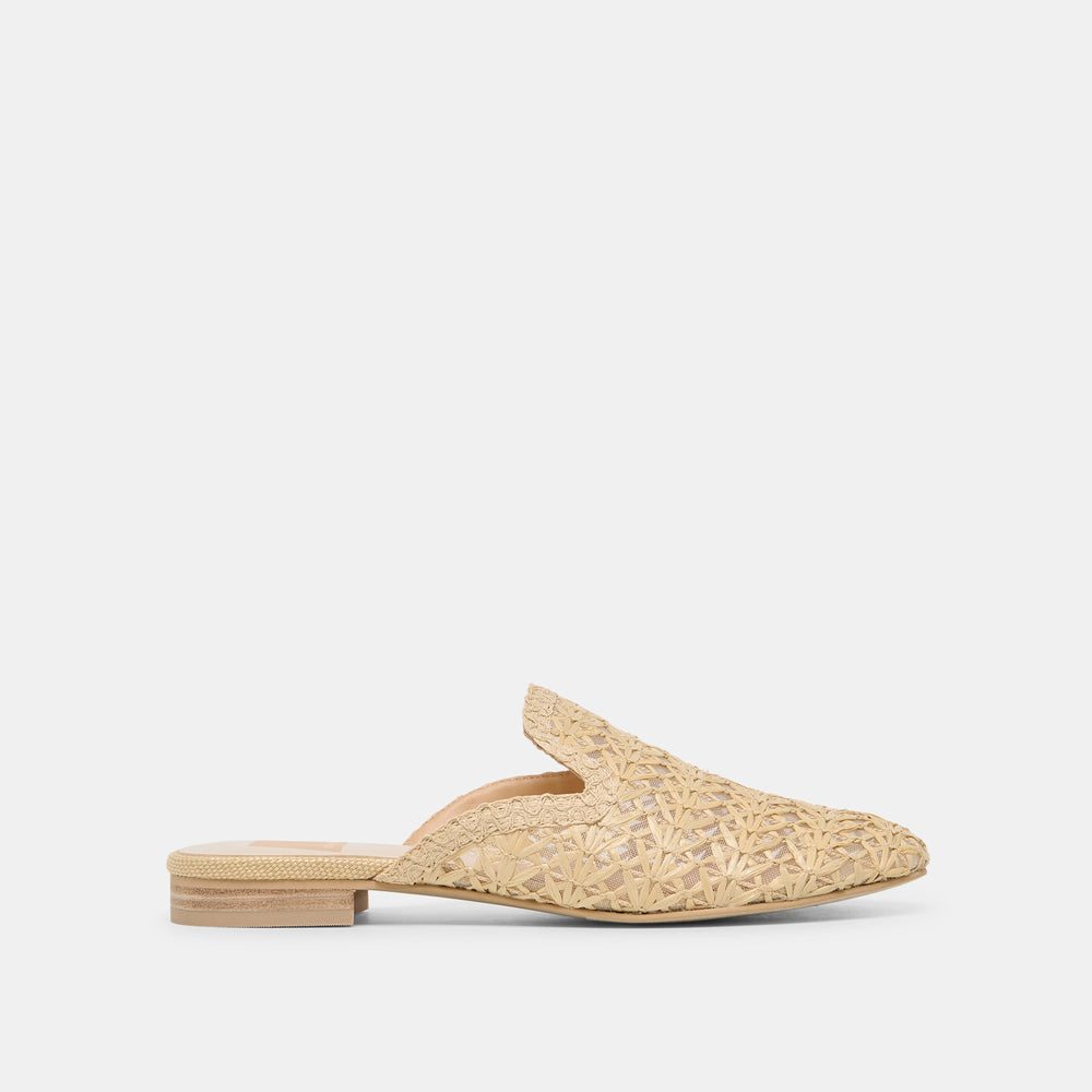 Kirt Lt Natural Cross Hatch Raffia Flats / Dolce Vita