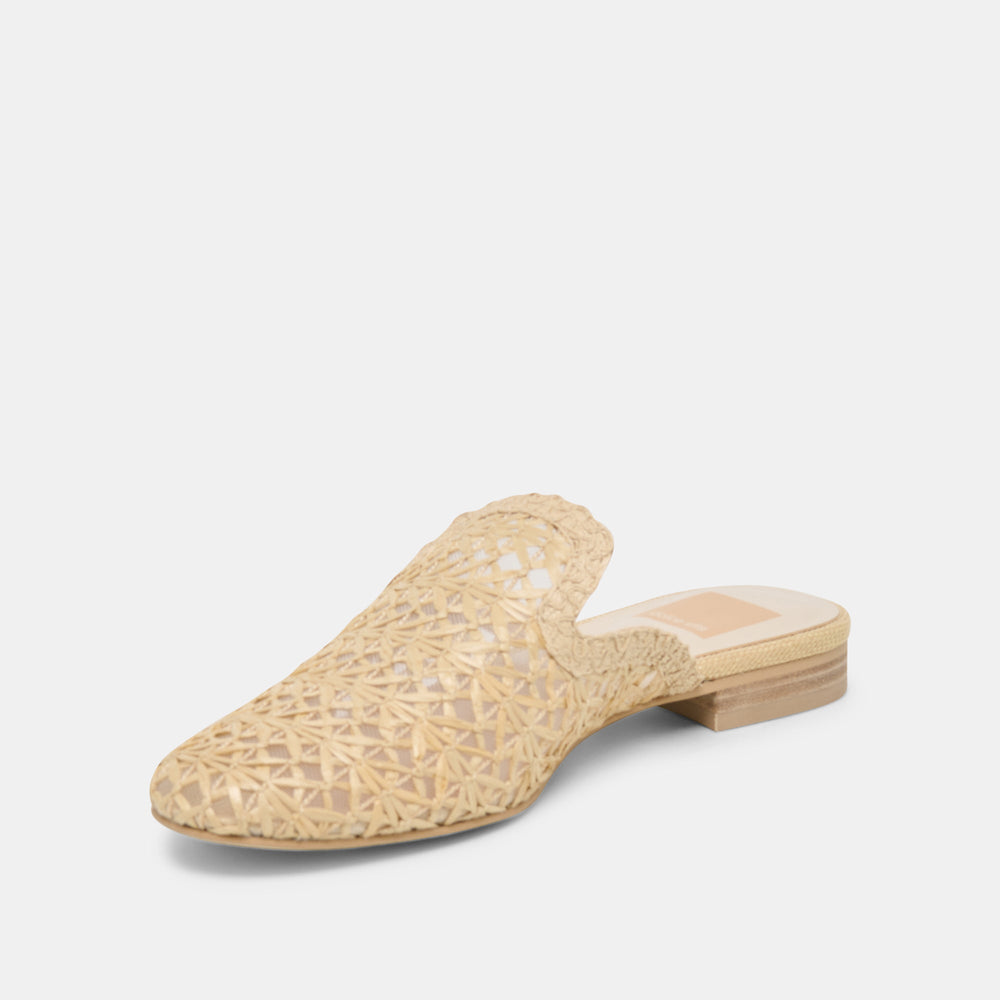 Kirt Lt Natural Cross Hatch Raffia Flats / Dolce Vita