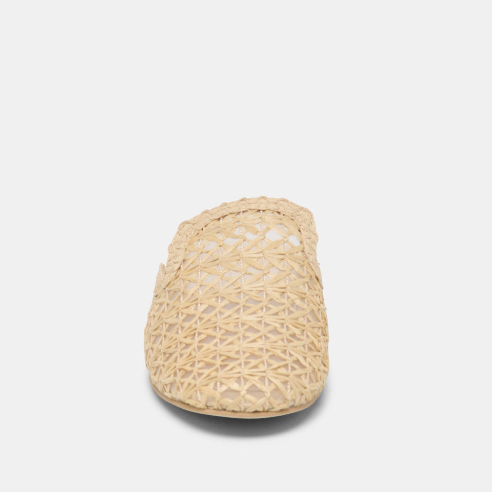 Kirt Lt Natural Cross Hatch Raffia Flats / Dolce Vita