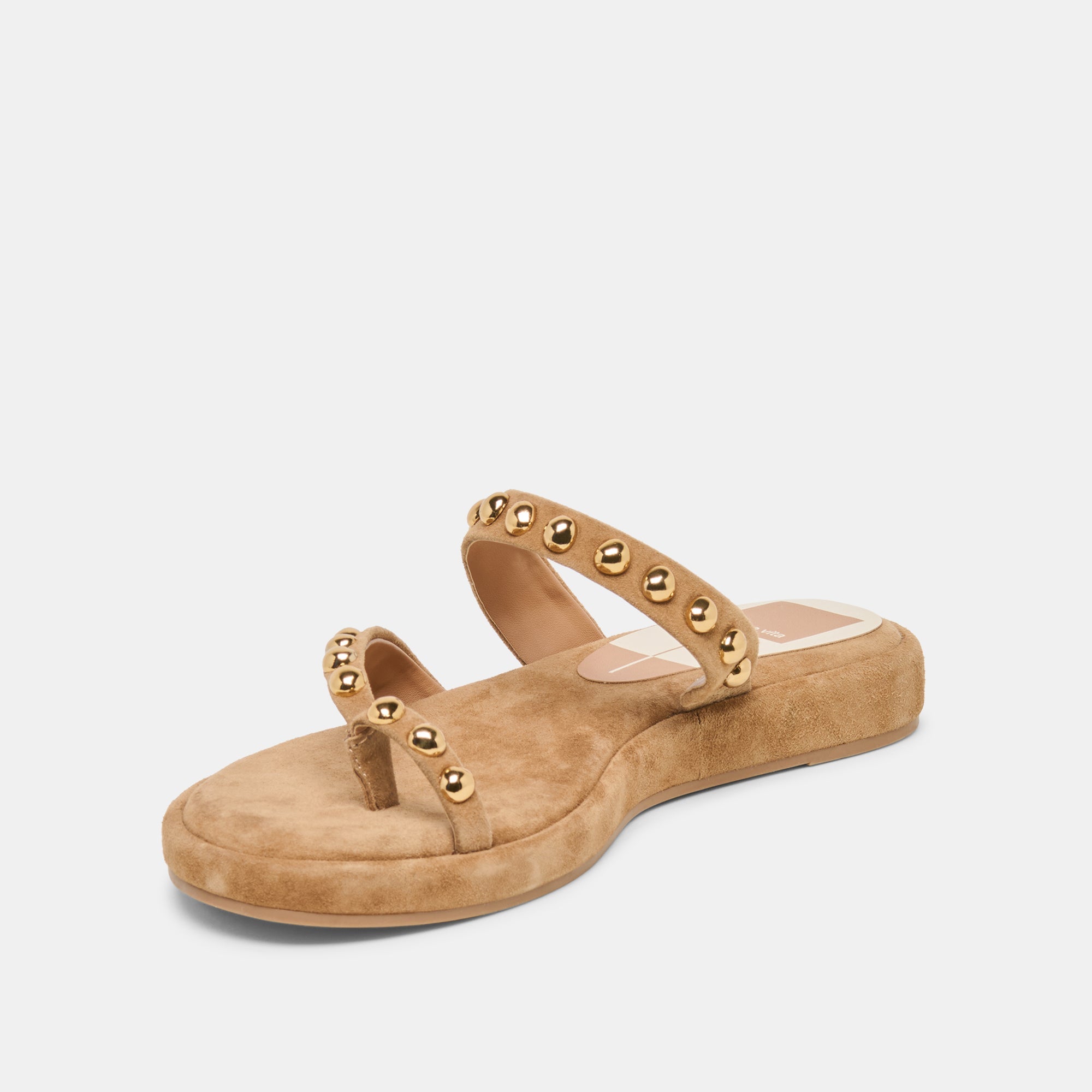 Amary Stud Lt Brown Suede Sandals / Dolce Vita