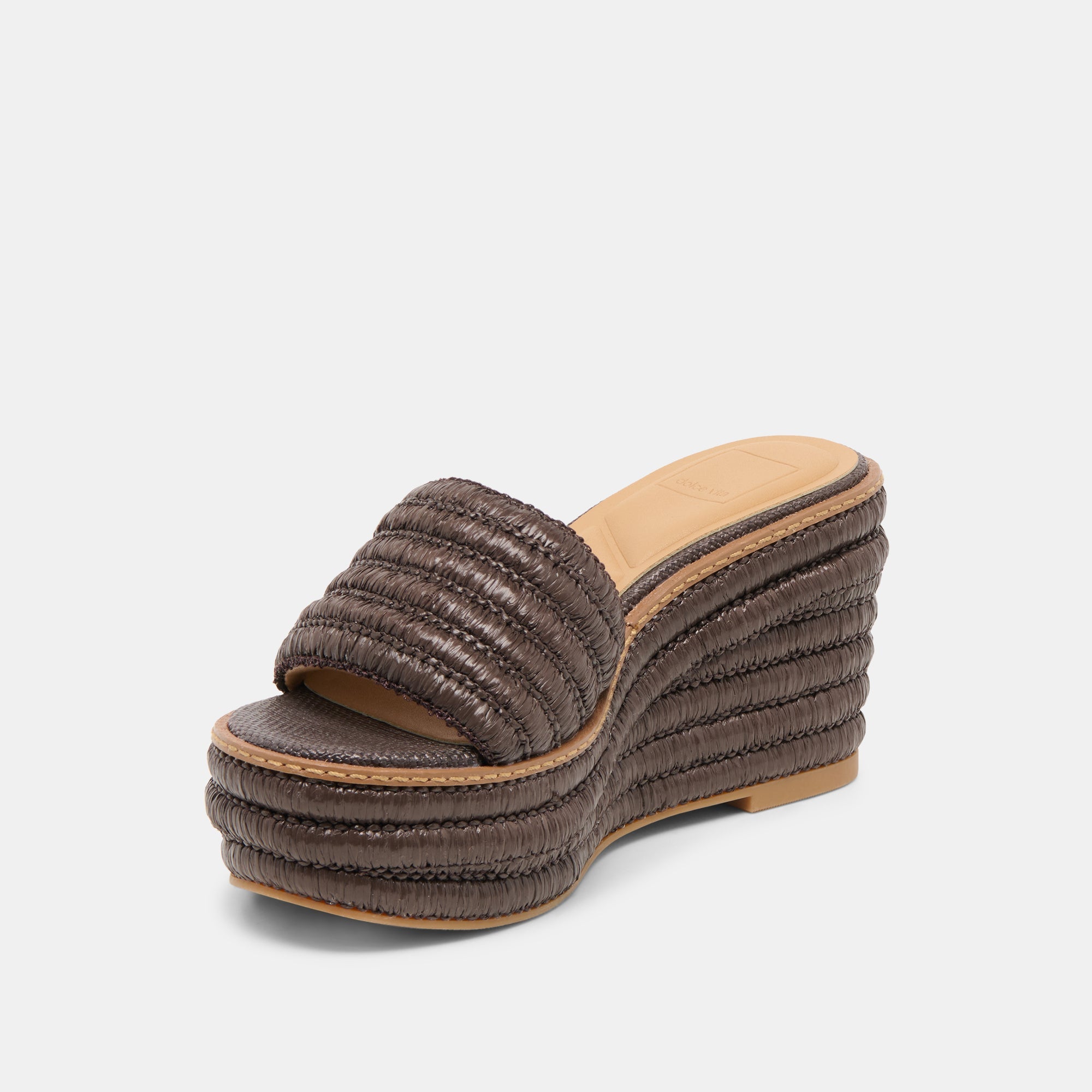 Throne Chocolate Raffia Wedges / Dolce Vita