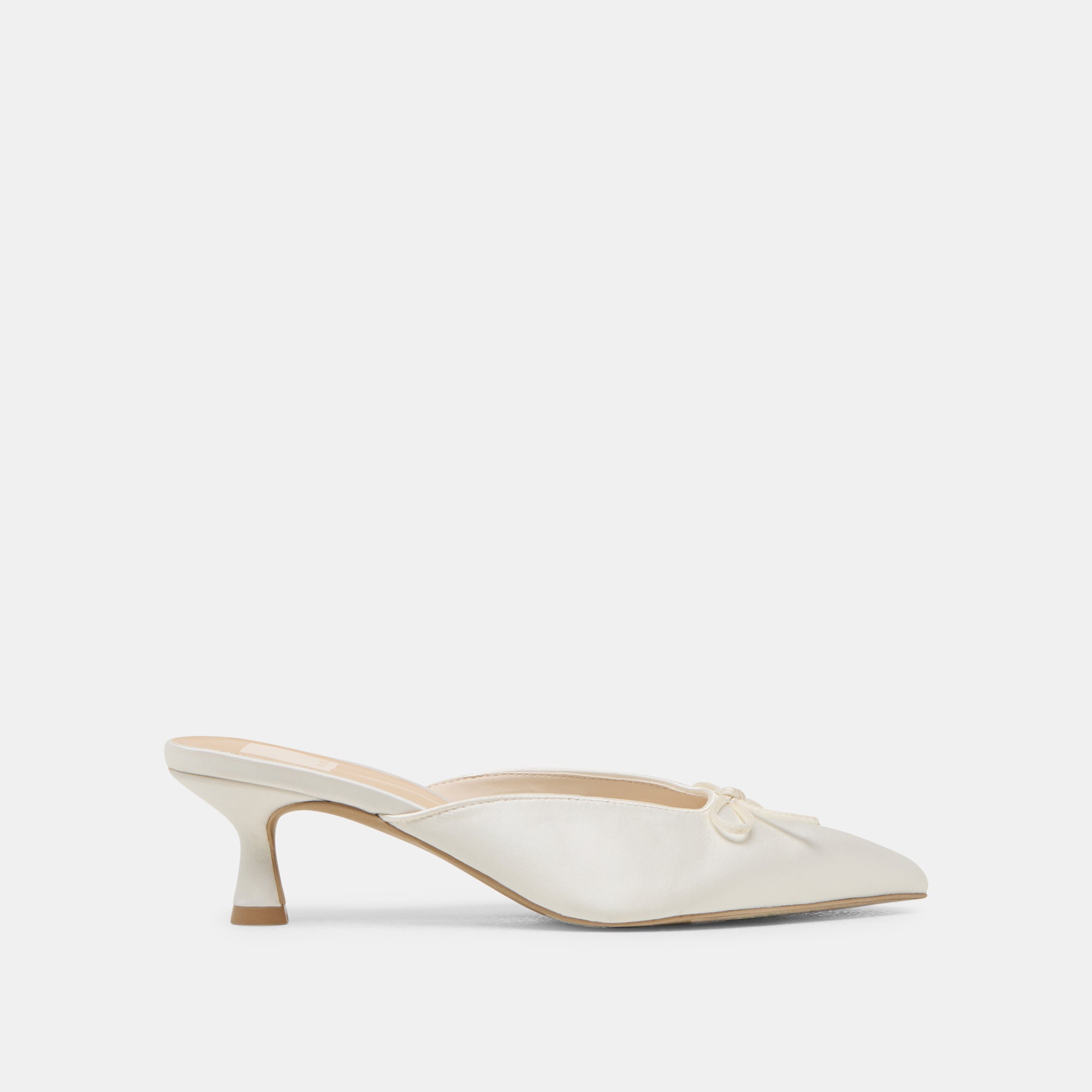 Cleo Off White Satin Heels / Dolce Vita