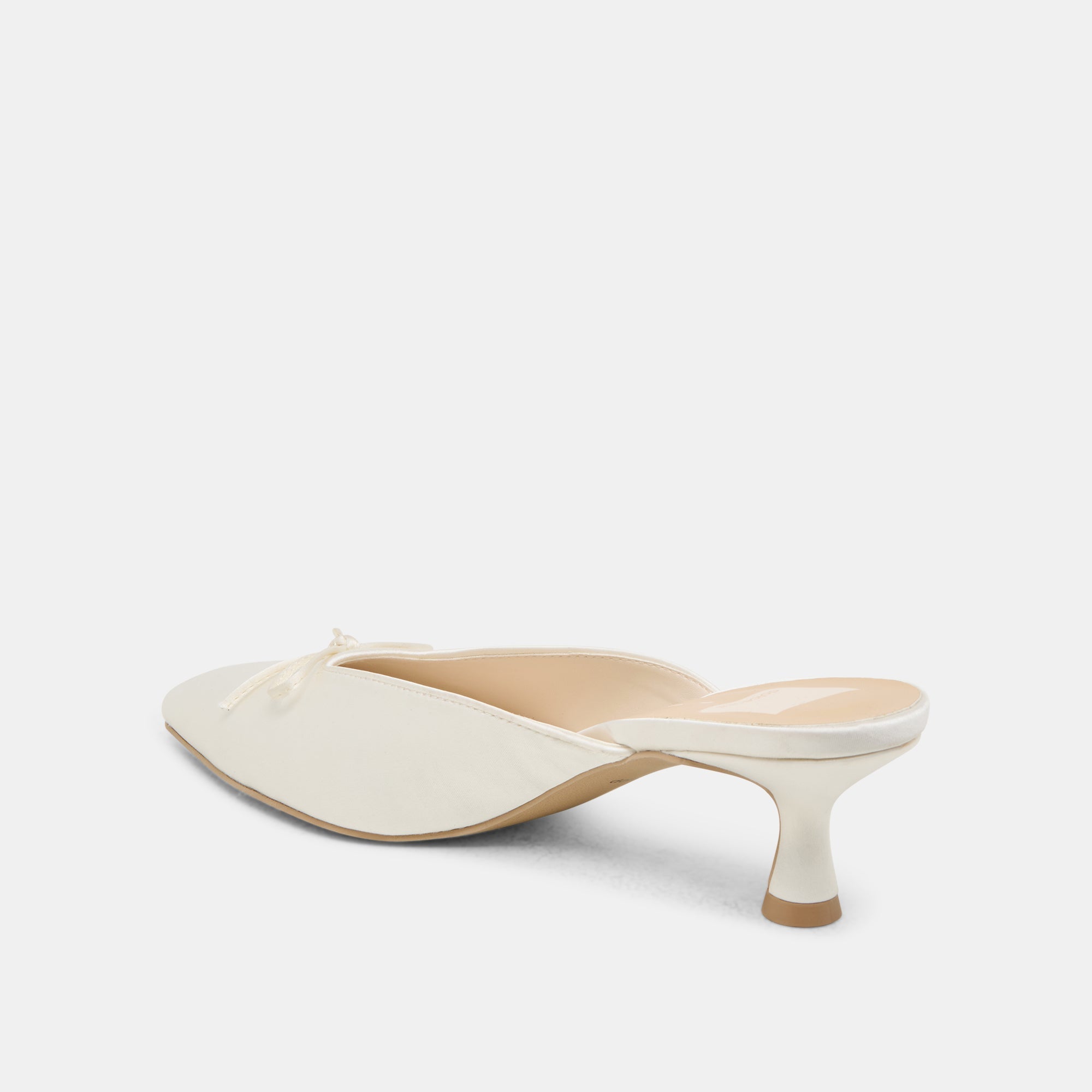 Cleo Off White Satin Heels / Dolce Vita