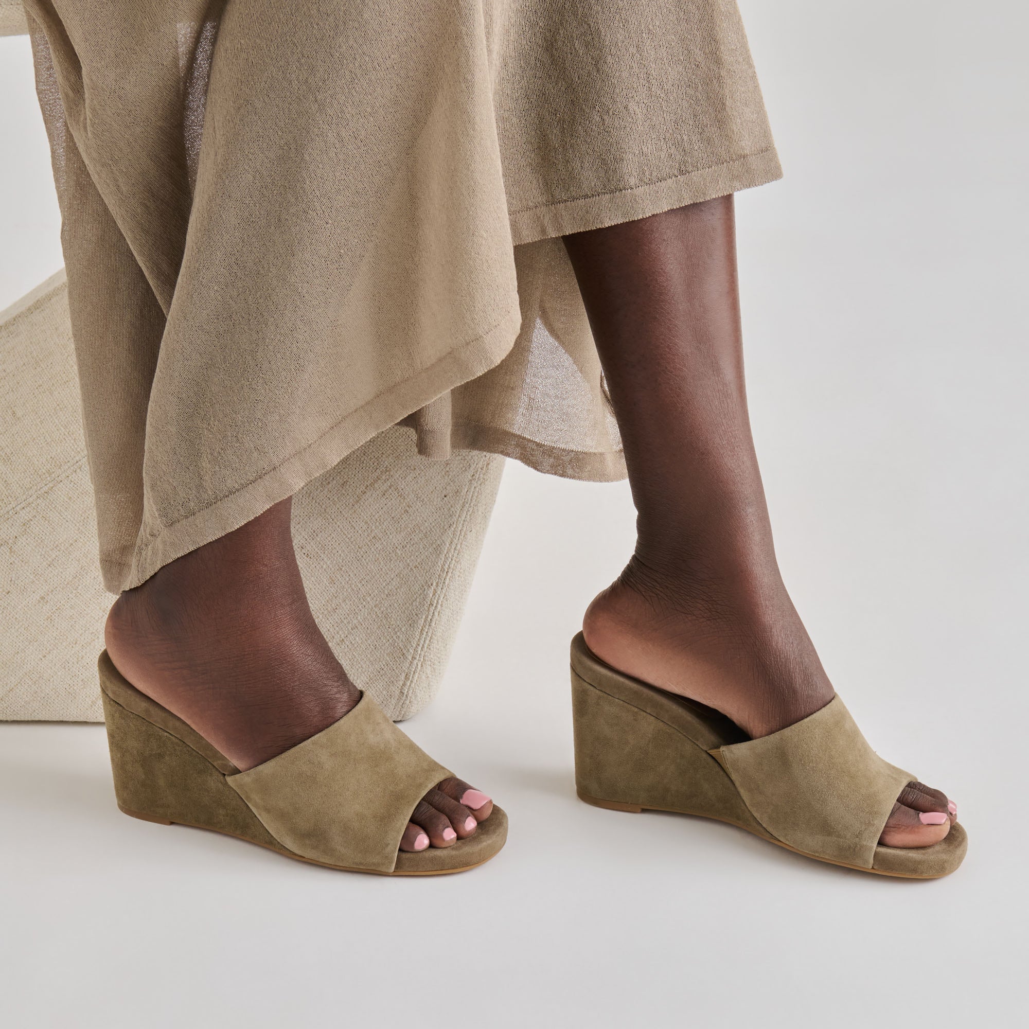 Holta Olive Suede Wedges / Dolce Vita