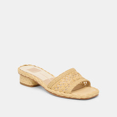 Dixi Wide Lt Natural Cross Hatch Raffia Sandals / Dolce Vita