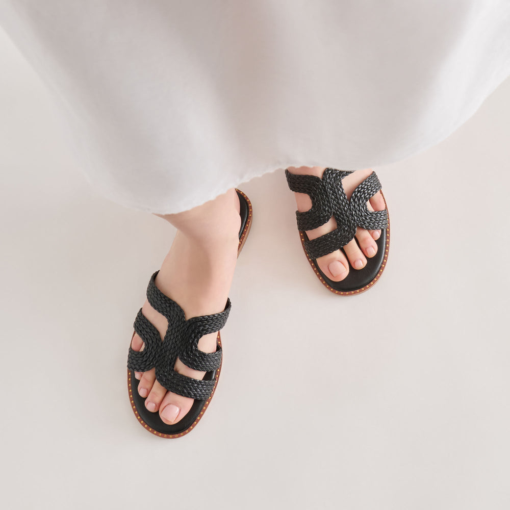 EMON Black Stella Slide Open-Toe Sandals / Dolce Vita