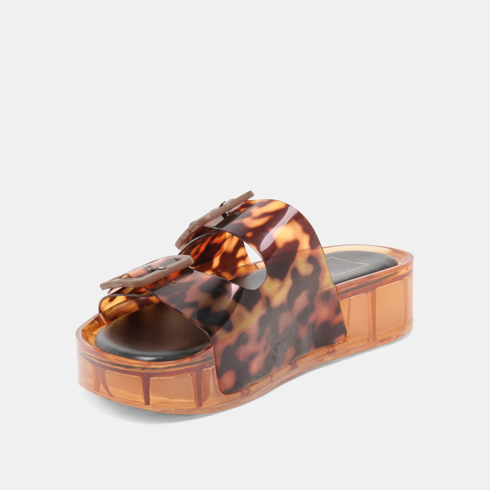 JULIO X Tortoise Vinyl Jelly Platform Sandals / Dolce Vita