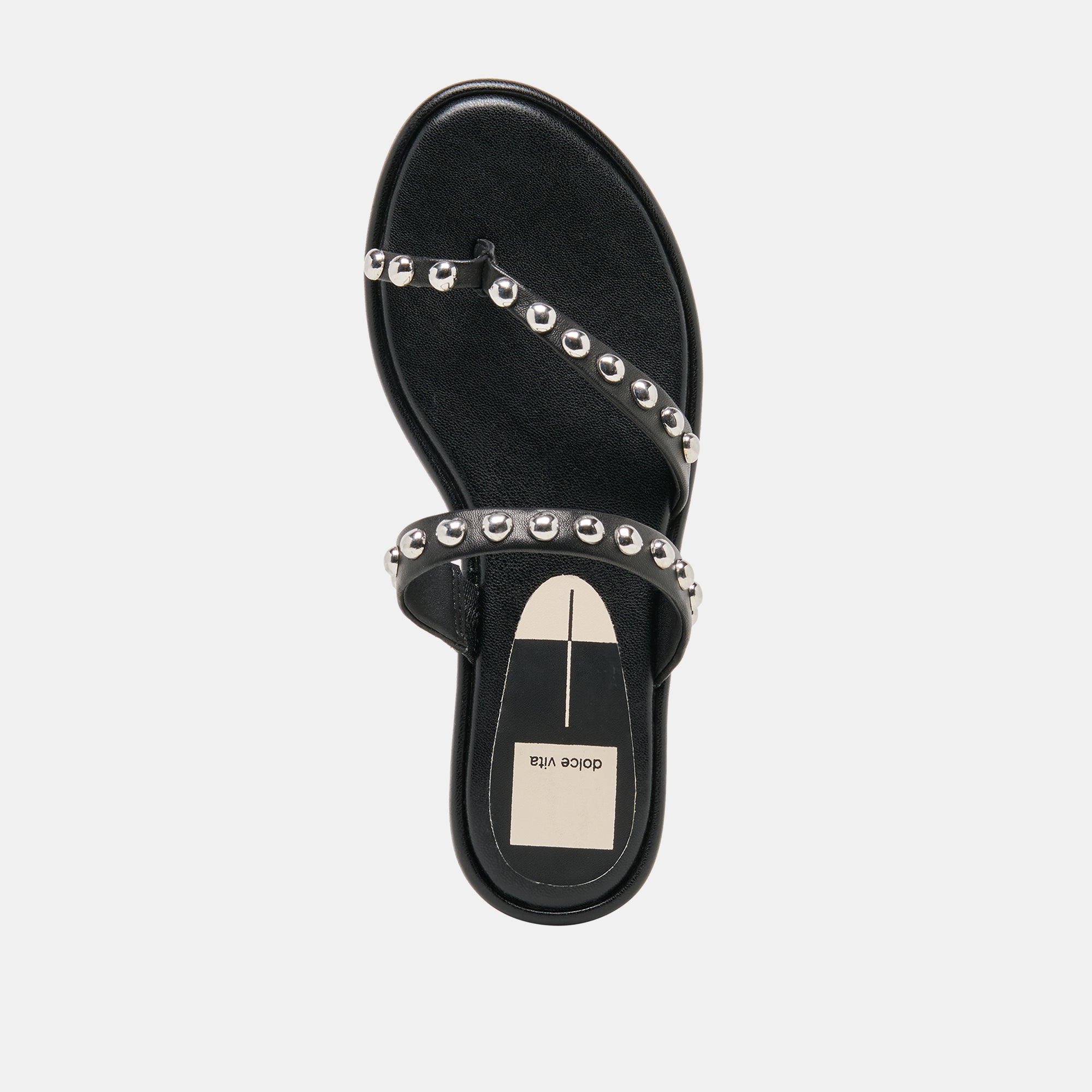 Amary Stud Black Leather Sandals / Dolce Vita