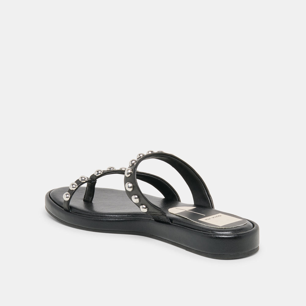 Amary Stud Black Leather Sandals / Dolce Vita