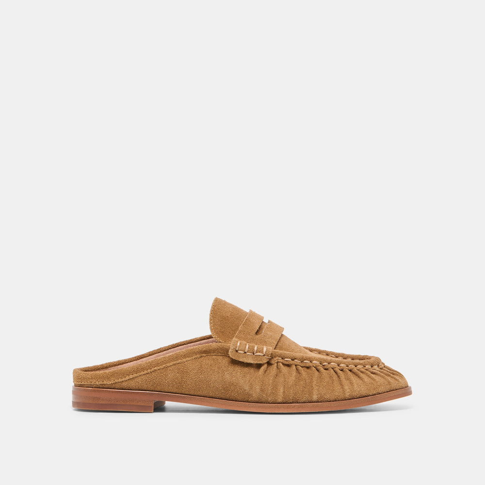 BETZY Lt Brown Suede Closed-Toe Slip-On Loafers / Dolce Vita