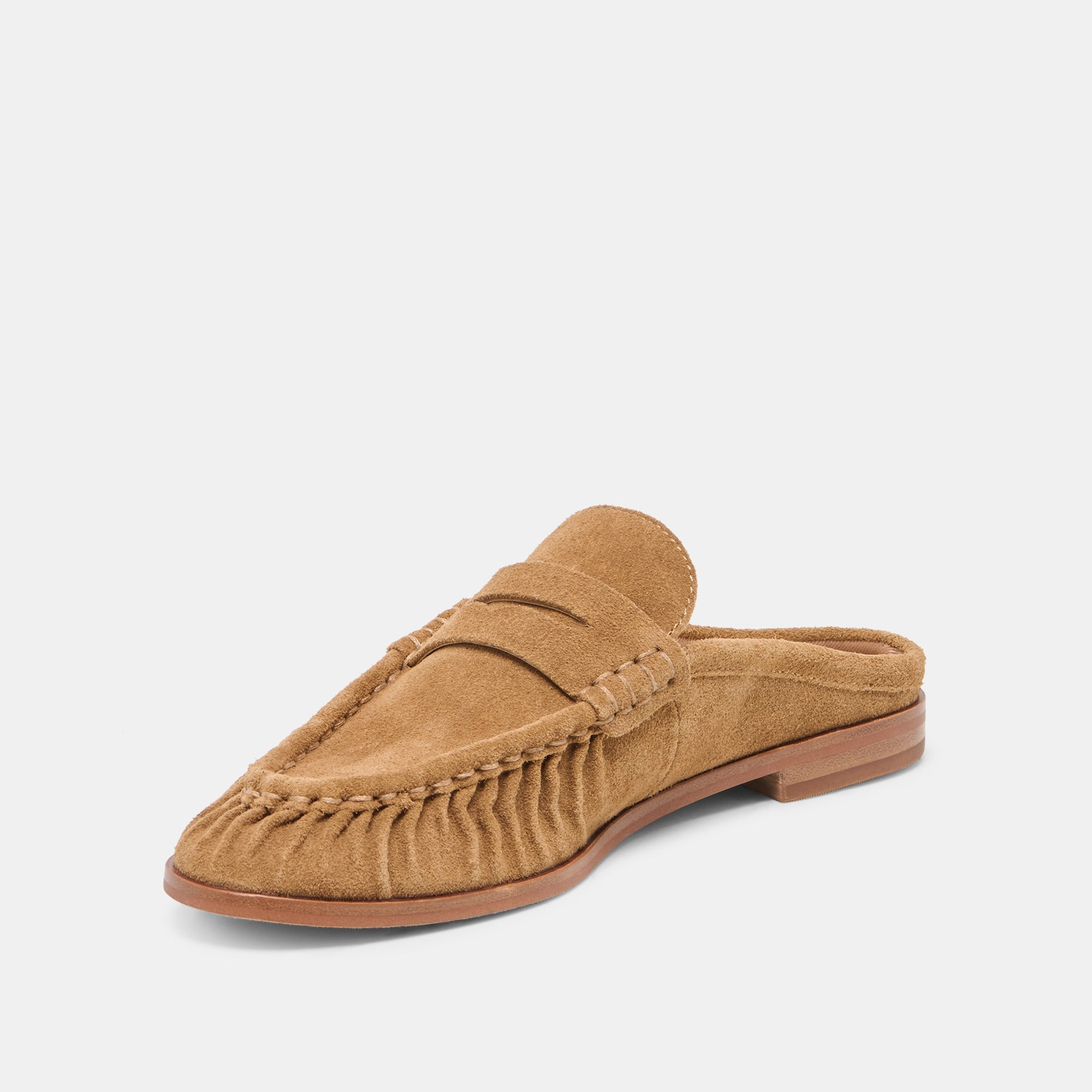 BETZY Lt Brown Suede Closed-Toe Slip-On Loafers / Dolce Vita