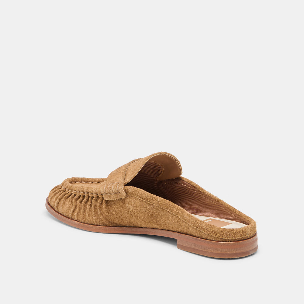 BETZY Lt Brown Suede Closed-Toe Slip-On Loafers / Dolce Vita