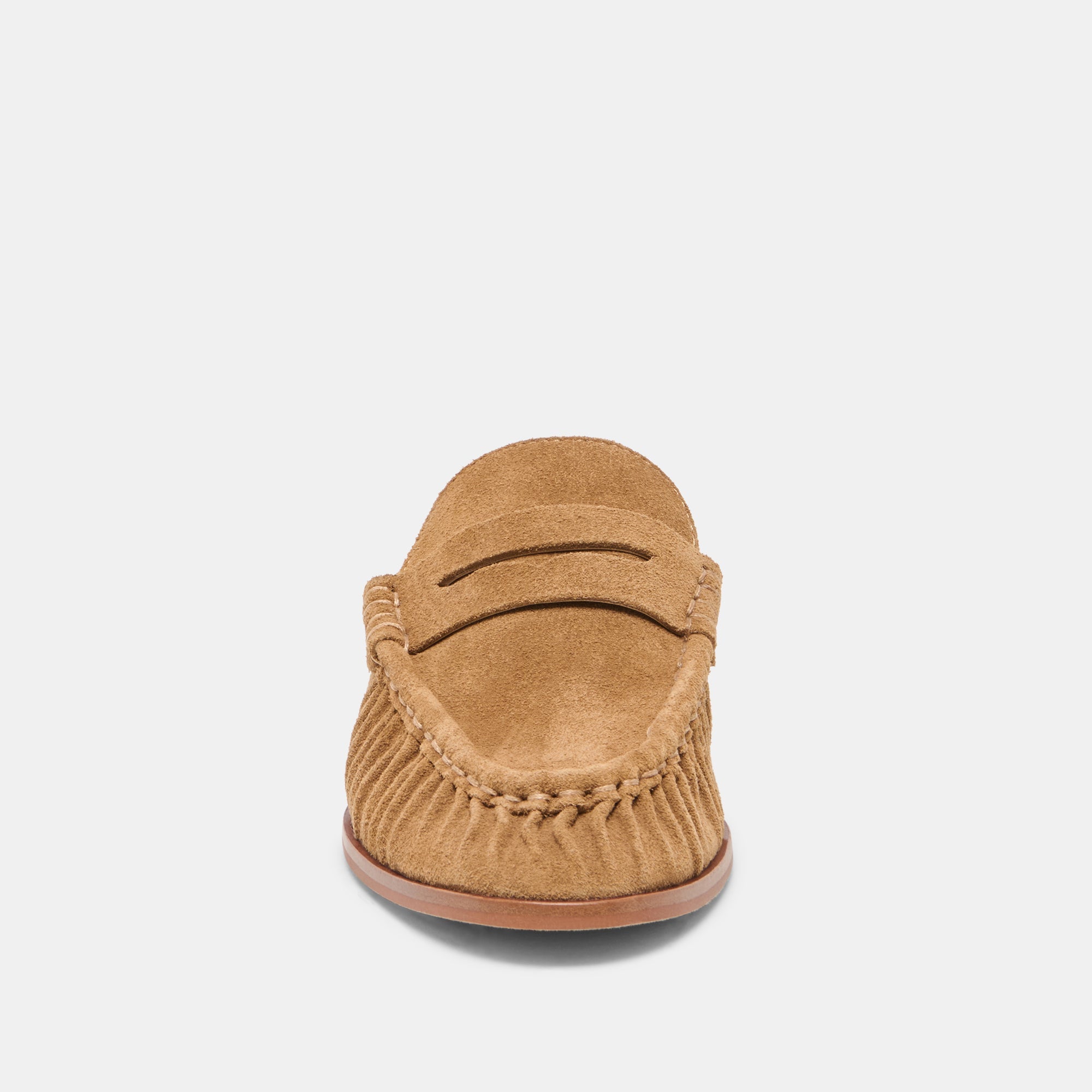 BETZY Lt Brown Suede Closed-Toe Slip-On Loafers / Dolce Vita