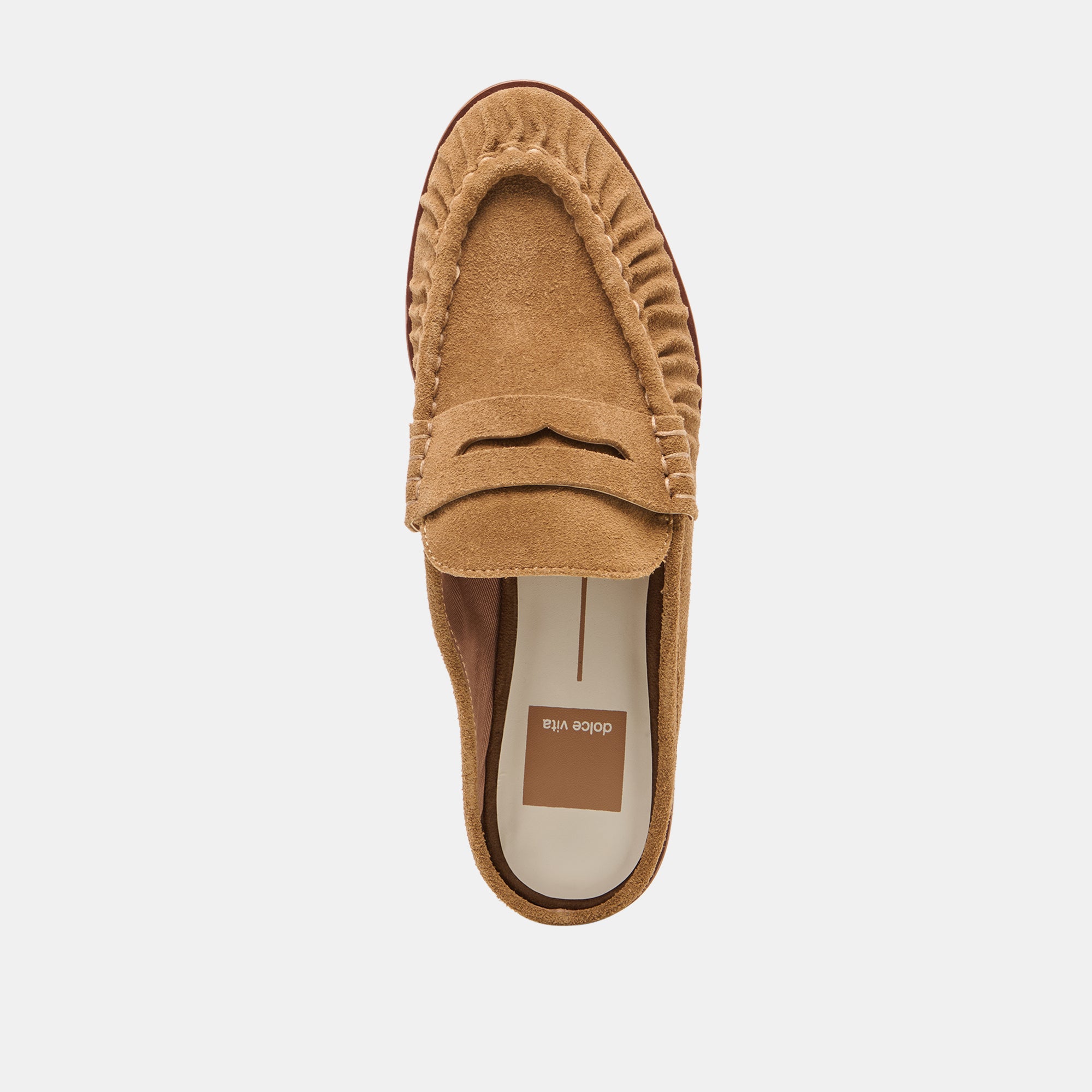 BETZY Lt Brown Suede Closed-Toe Slip-On Loafers / Dolce Vita