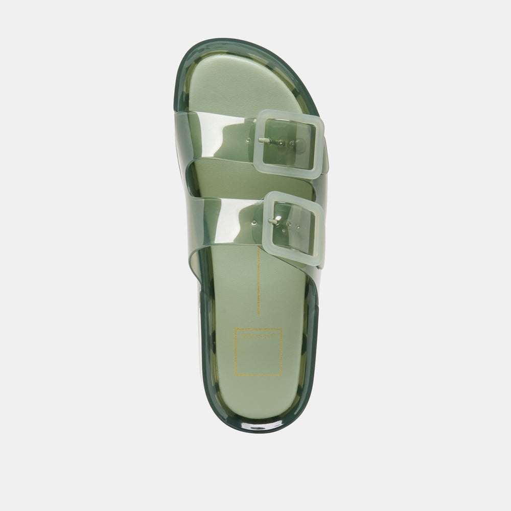 JULIO X Olive Vinyl Jelly Platform Sandals / Dolce Vita