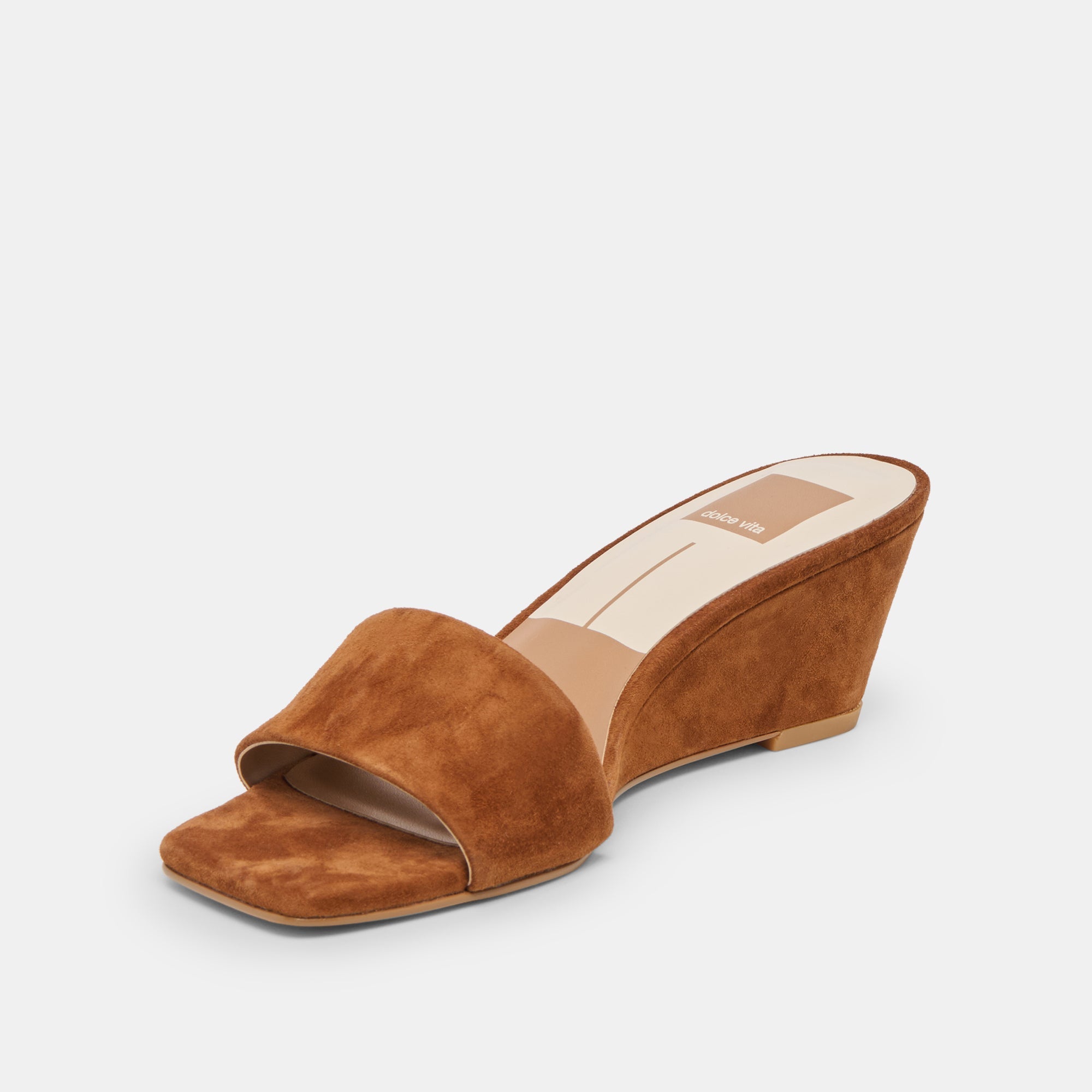 Qaily Wide Brown Suede Wedges / Dolce Vita