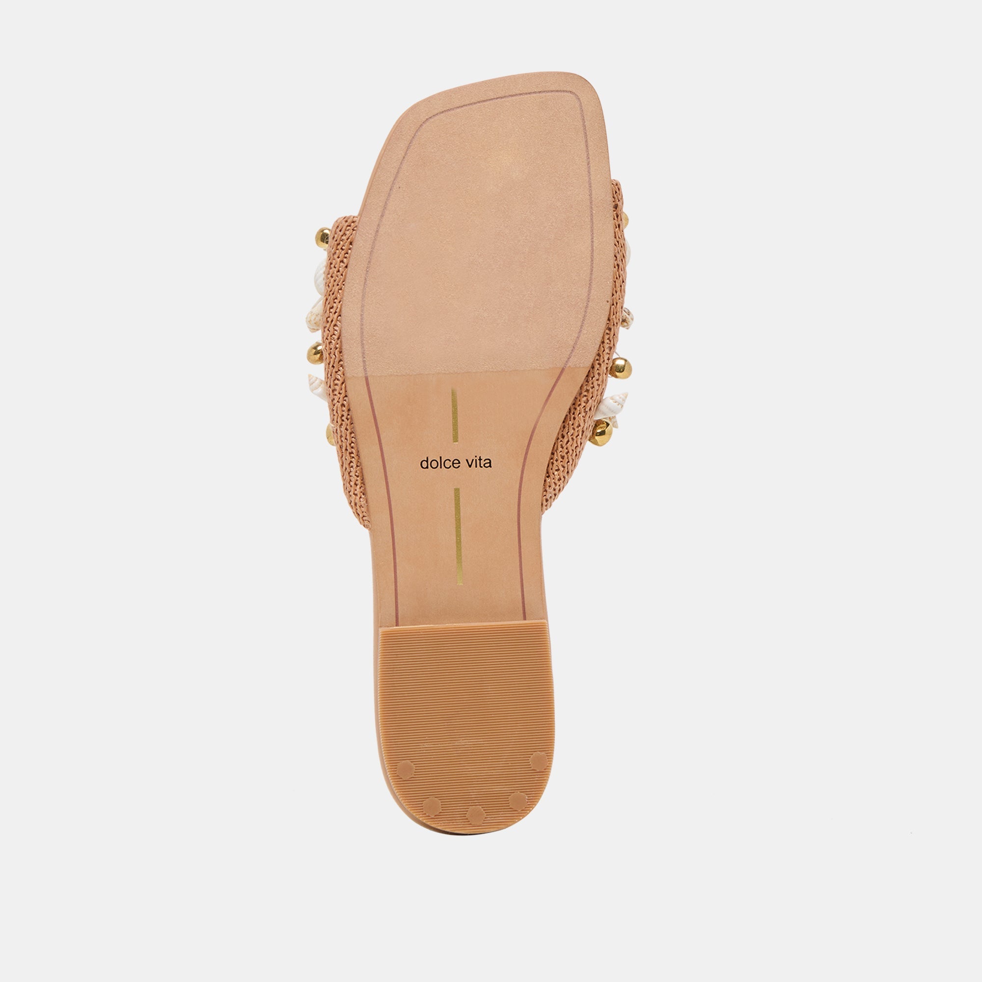 Lizza Toffee Beaded Raffia Sandals / Dolce Vita