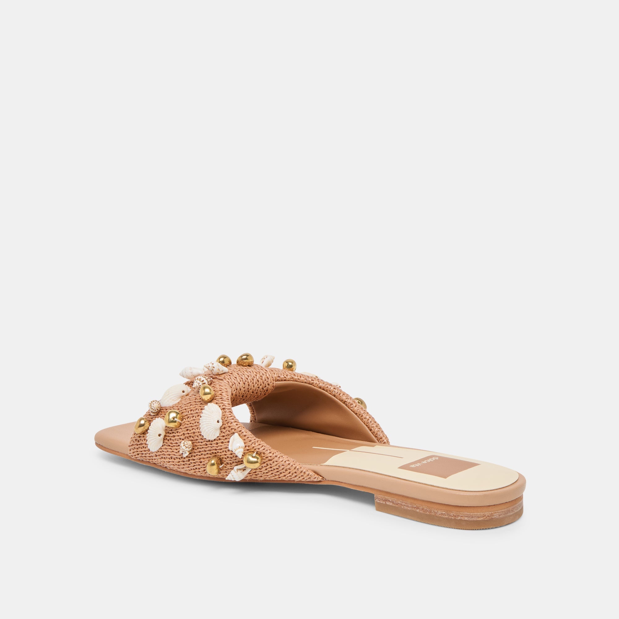 Lizza Toffee Beaded Raffia Sandals / Dolce Vita