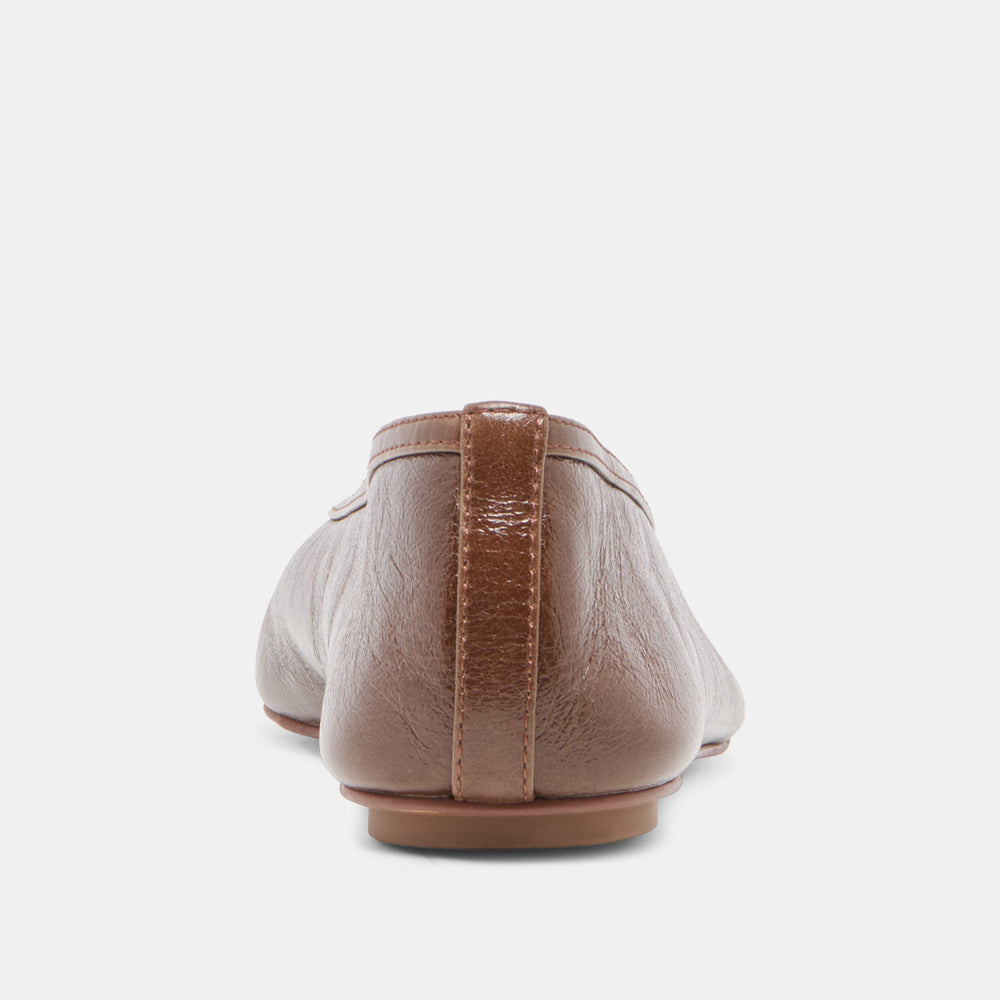 CARET Russet Leather Pointed-Toe Ballet Flats / Dolce Vita
