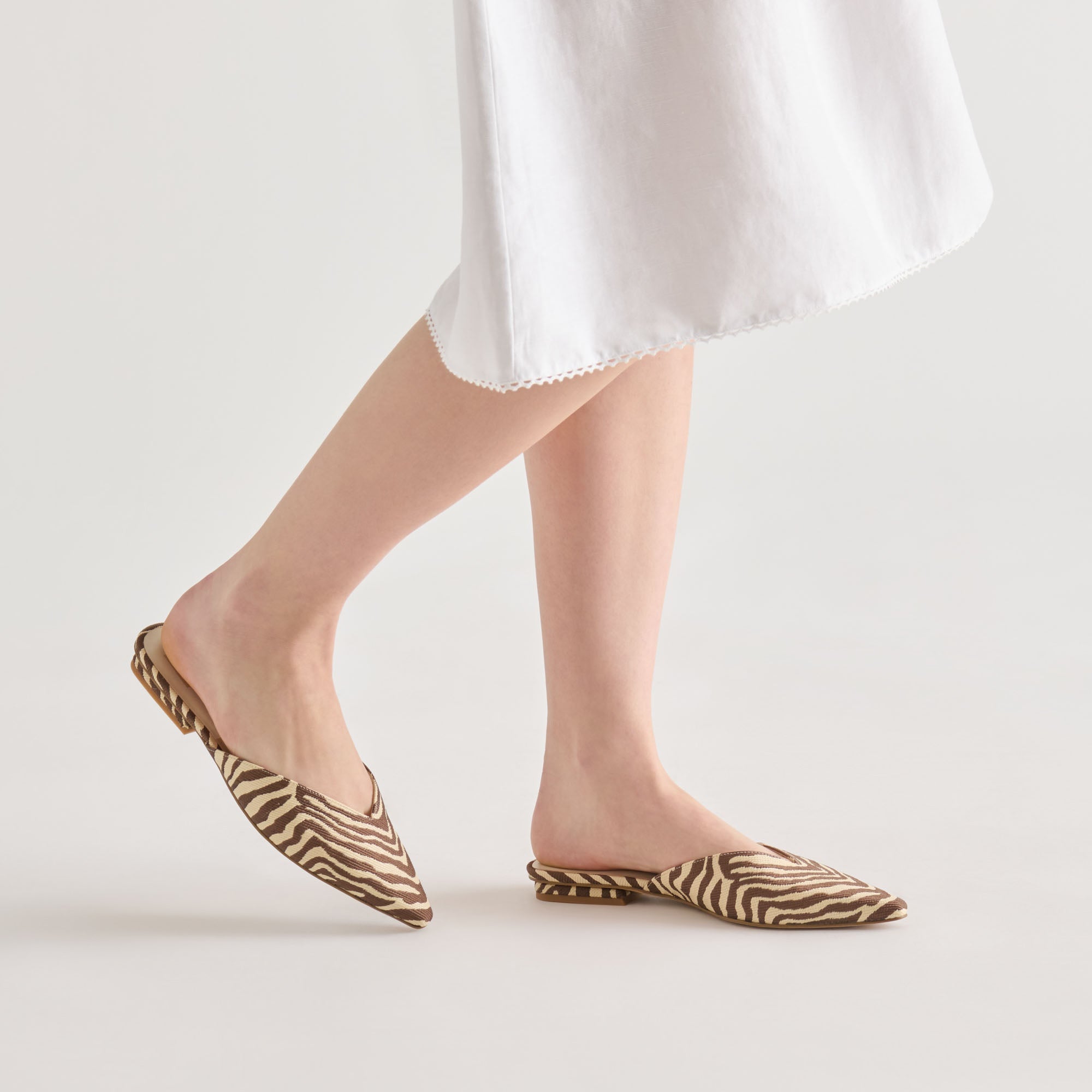 Elm Beige Zebra Raffia Flats / Dolce Vita