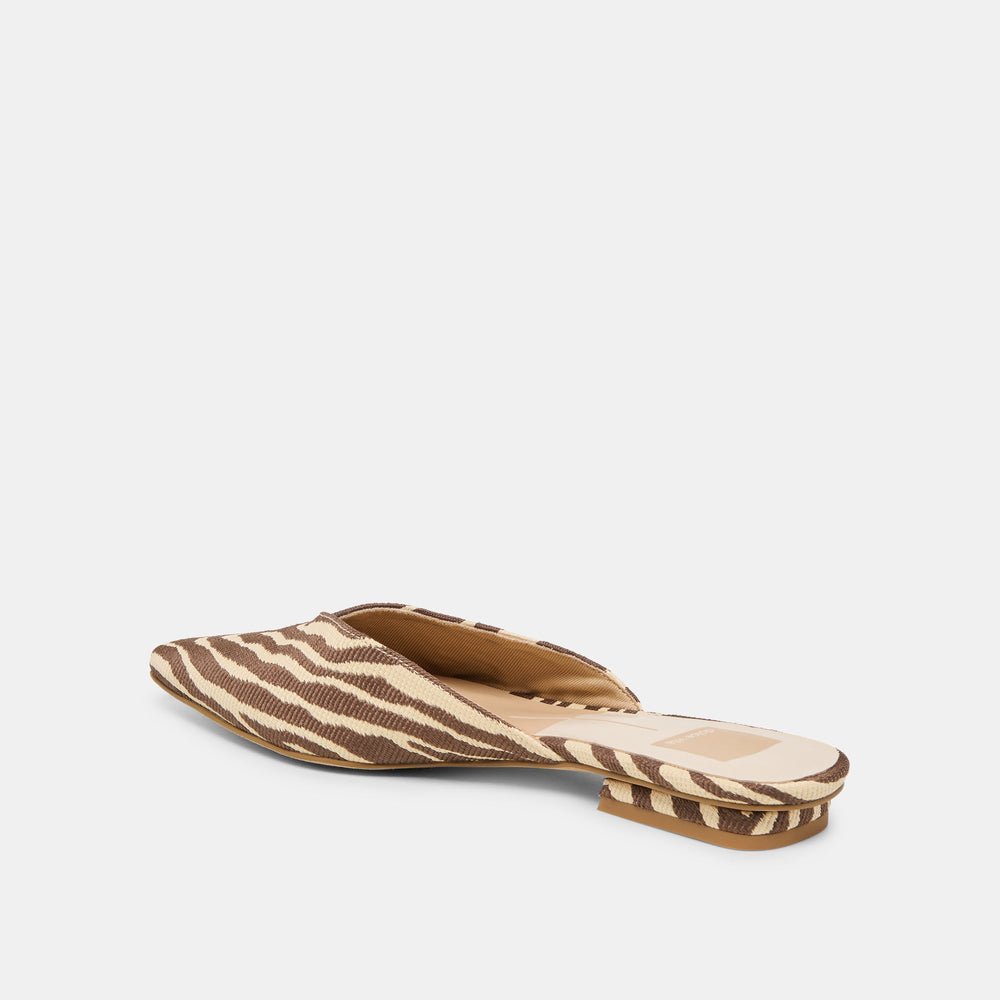 Elm Beige Zebra Raffia Flats / Dolce Vita