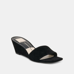 Qaily Onyx Suede Wedges / Dolce Vita