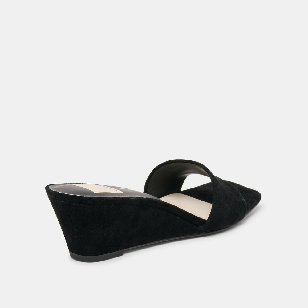Qaily Onyx Suede Wedges / Dolce Vita