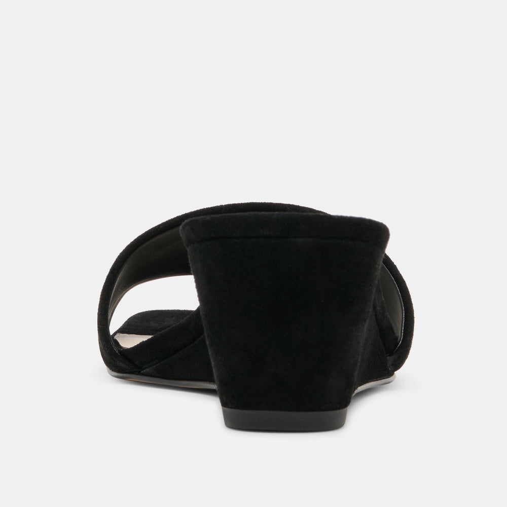 Qaily Onyx Suede Wedges / Dolce Vita