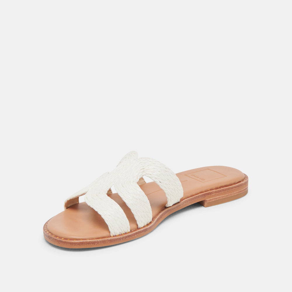 EMON WIDE SANDALS WHITE RAFFIA
 – Dolce Vita / Dolce Vita