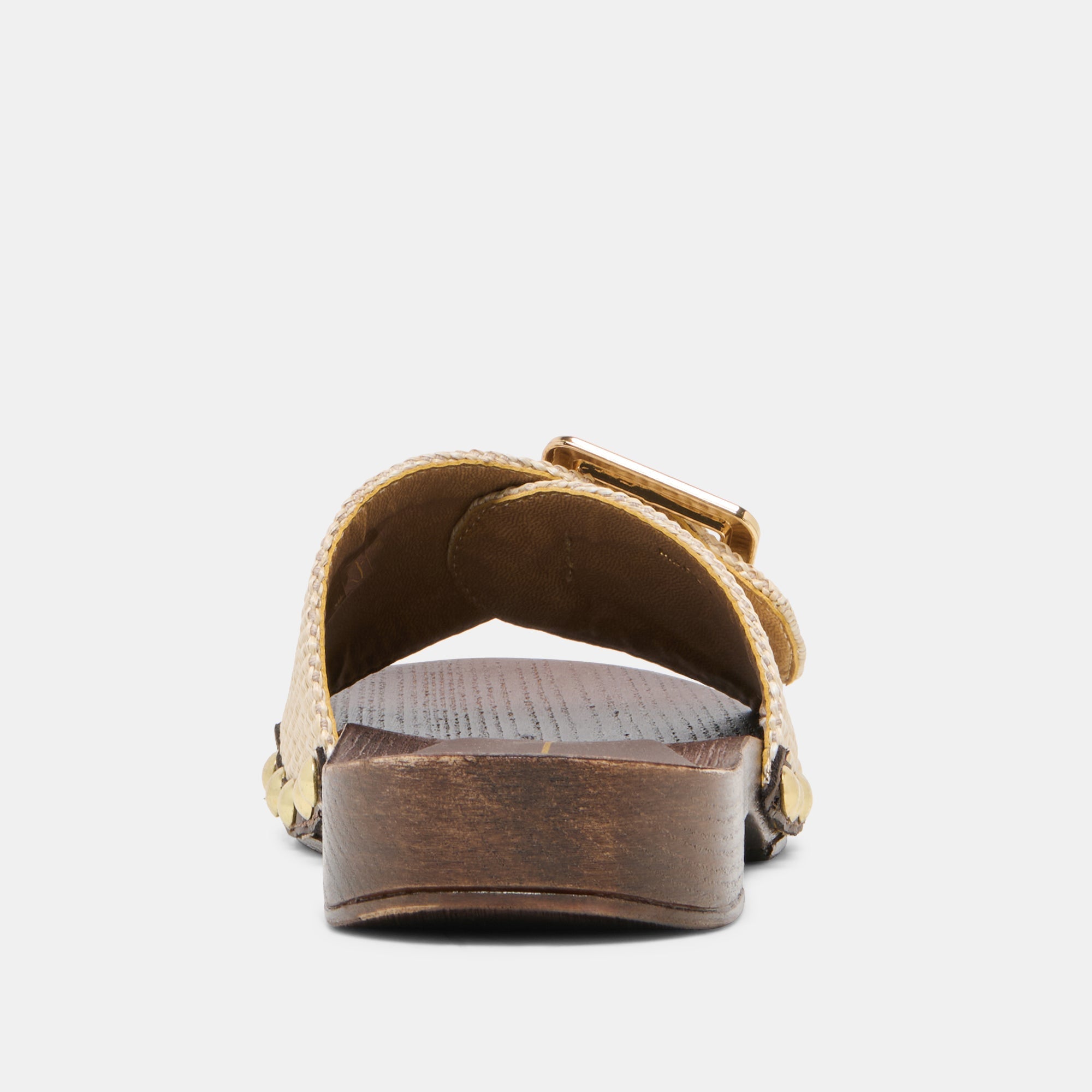 SHERY Natural Raffia Open-Toe Buckle Wood Sole Sandals / Dolce Vita