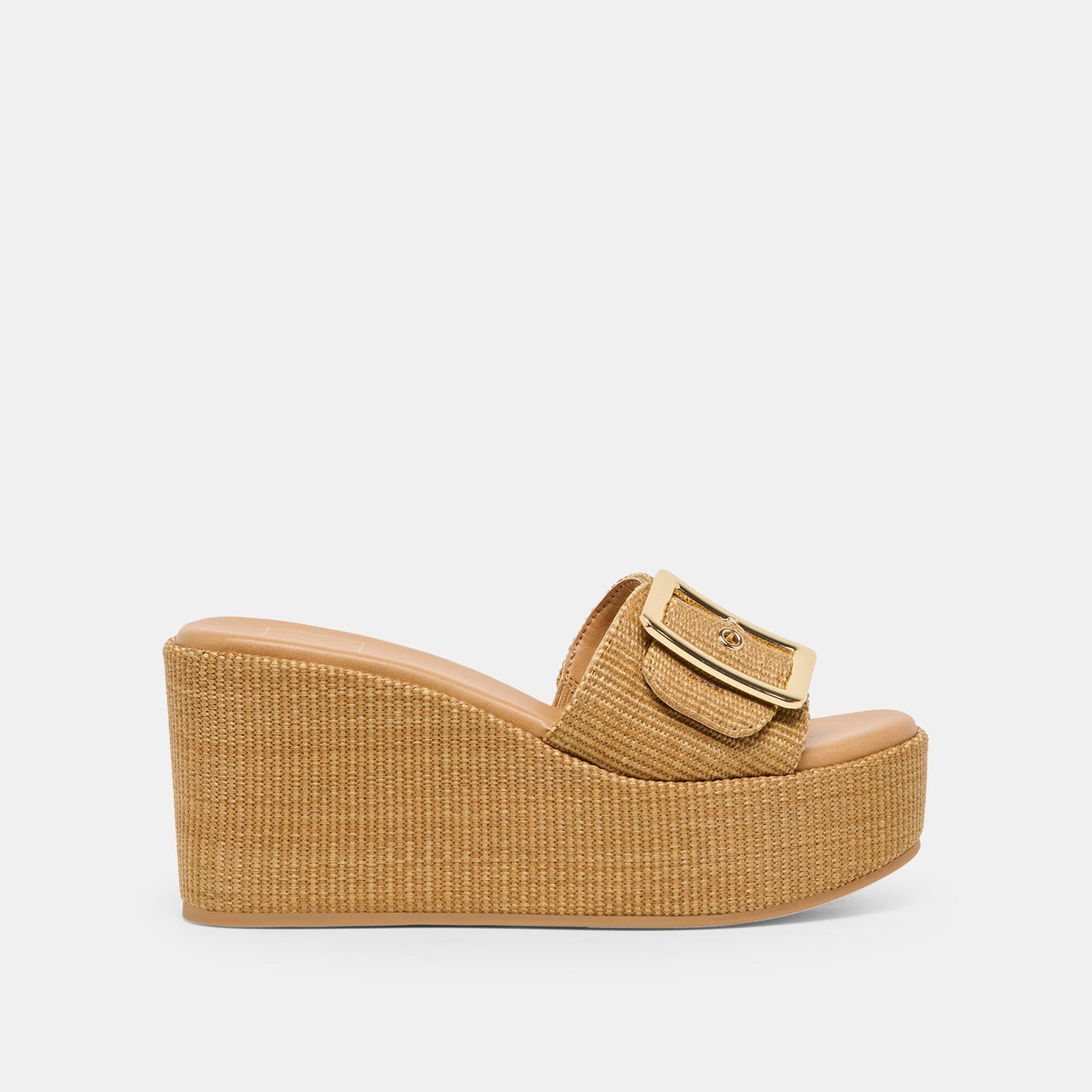 Jilian Wide Mocha Raffia Wedges / Dolce Vita