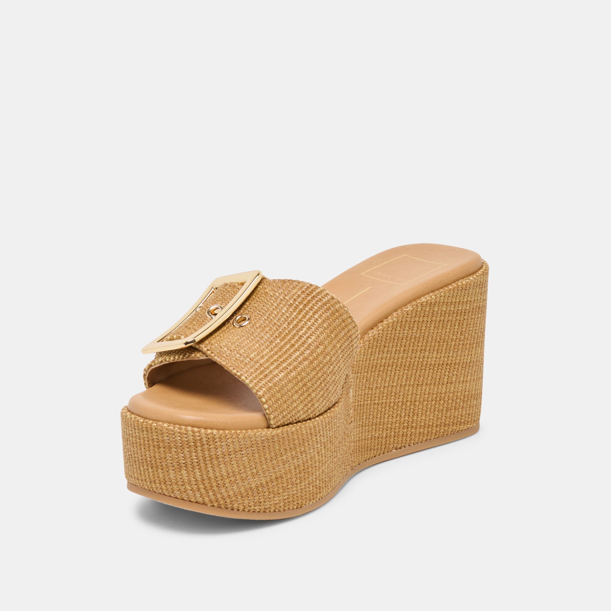 Jilian Wide Mocha Raffia Wedges / Dolce Vita