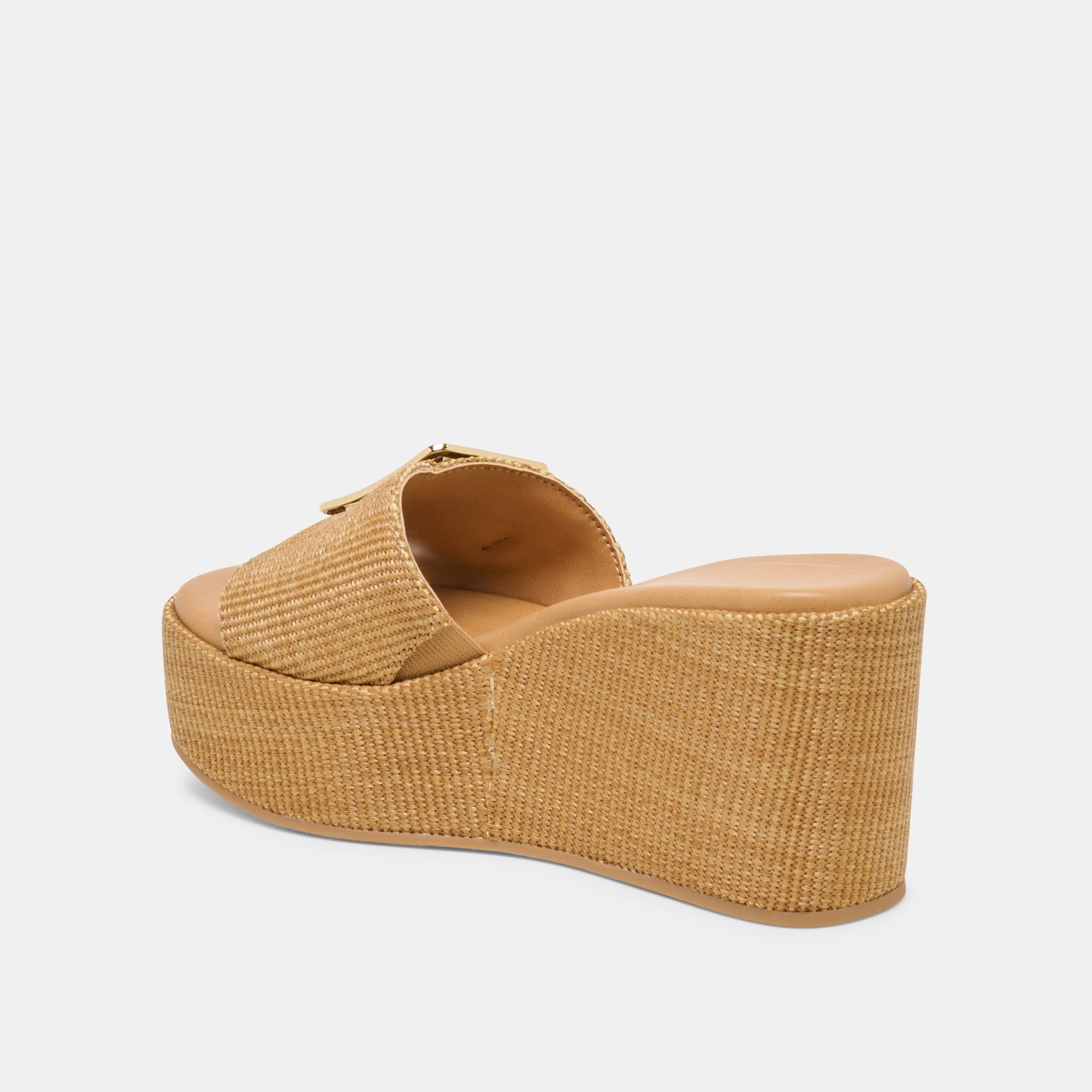 Jilian Wide Mocha Raffia Wedges / Dolce Vita