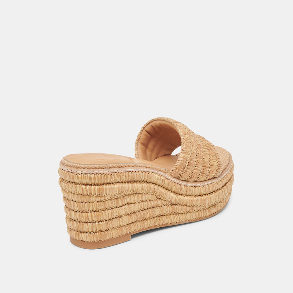 Throne Wide Lt Natural Raffia Wedges / Dolce Vita