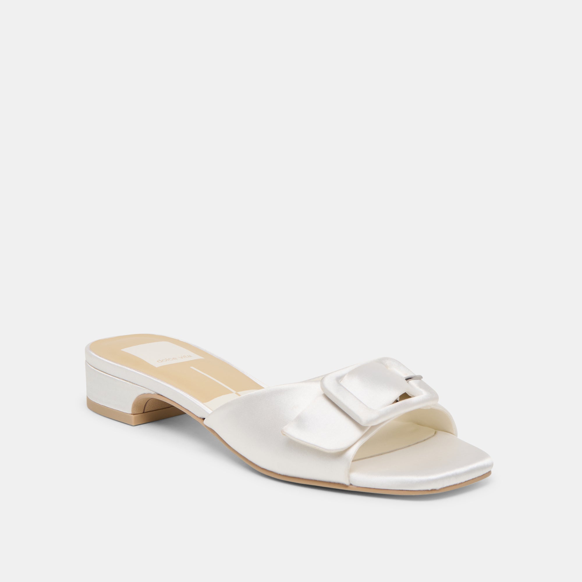Edina True White Satin Sandals / Dolce Vita