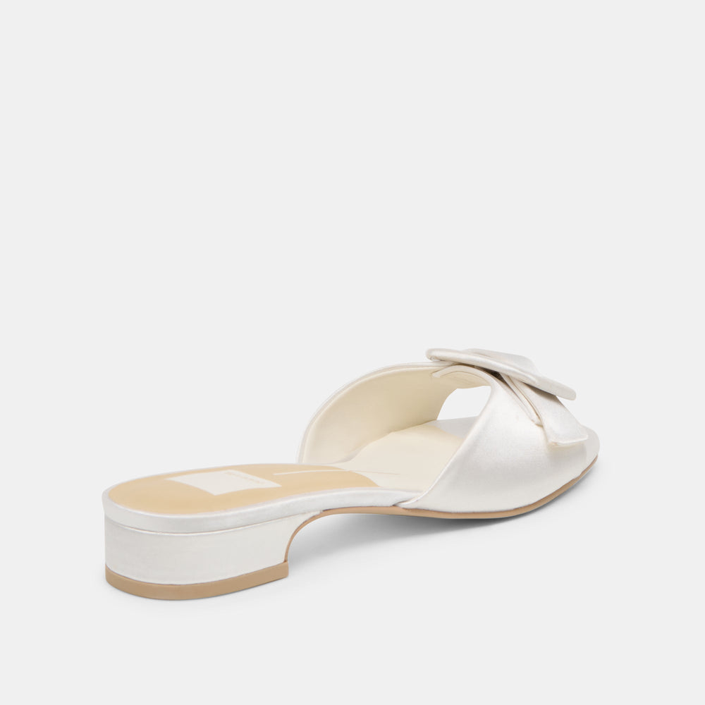 Edina True White Satin Sandals / Dolce Vita