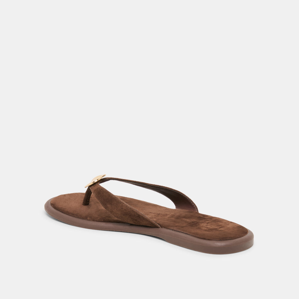 Jaina Dk Brown Suede Sandals / Dolce Vita