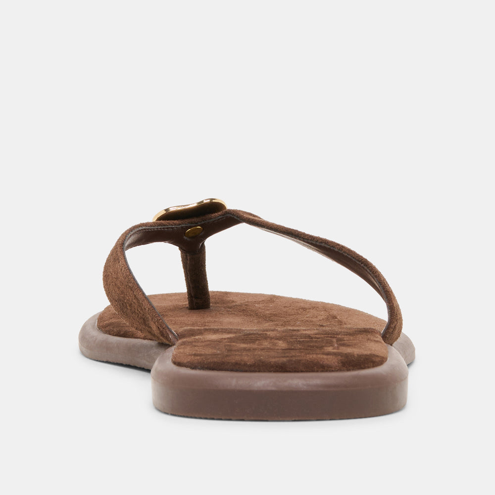 Jaina Dk Brown Suede Sandals / Dolce Vita