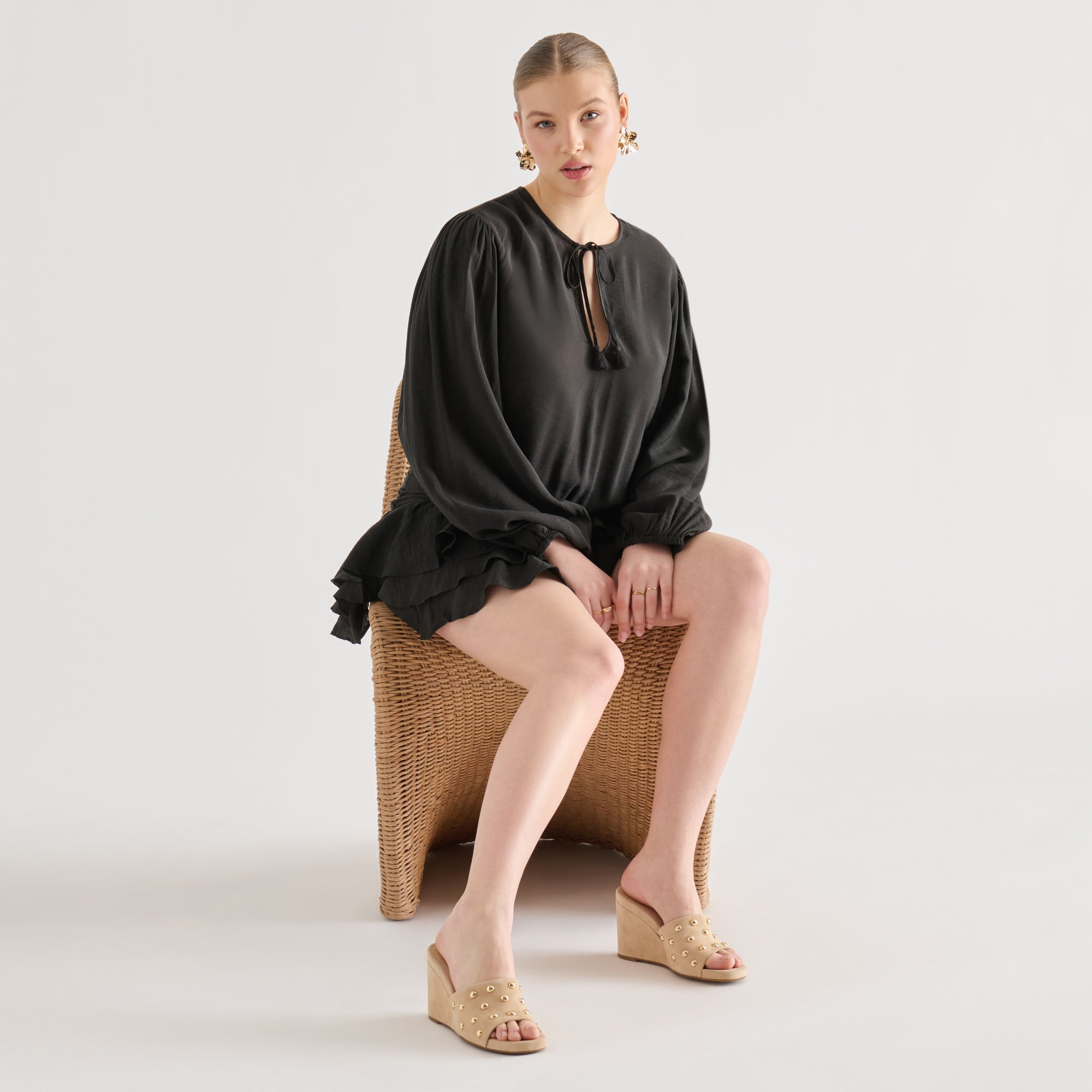 Holta Stud Camel Suede Wedges / Dolce Vita