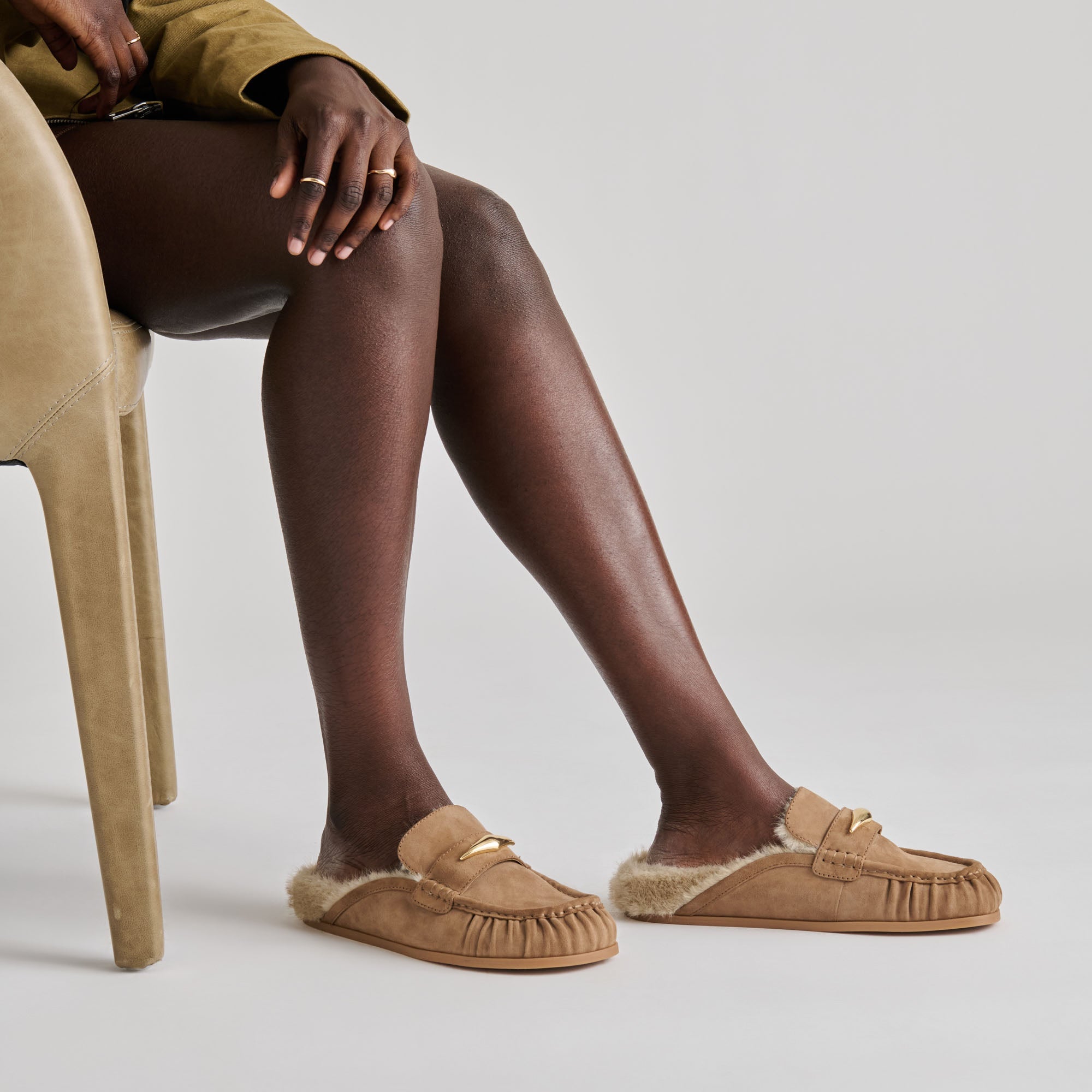 Jodero Plush Mushroom Suede Flats / Dolce Vita